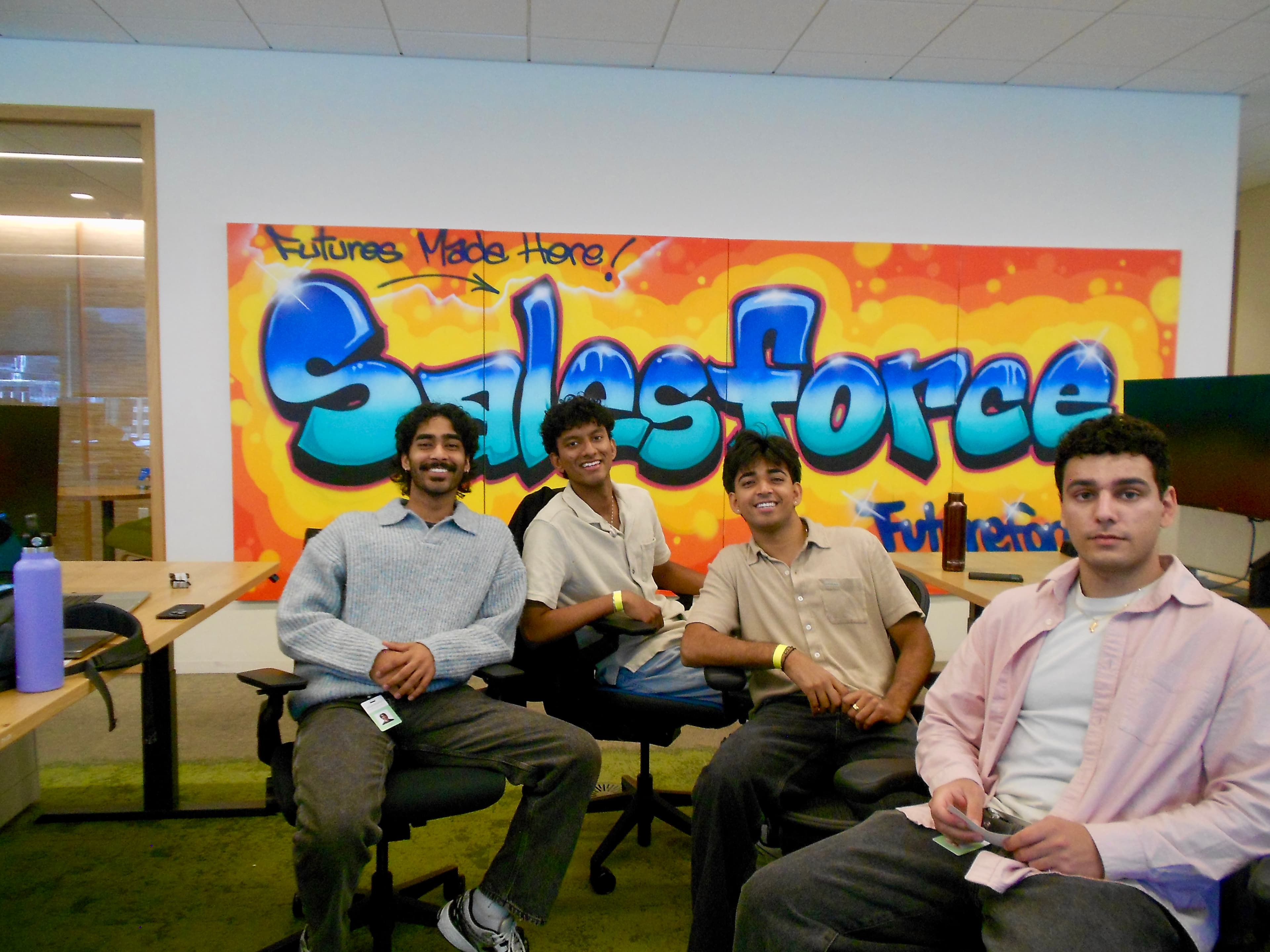 With friends in front of the Salesforce “Futures Made Here” mural